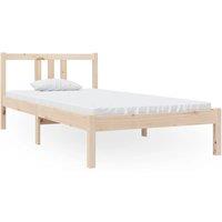 Berkfield Home Bed Frame Solid Wood 90x190 cm Single in Light Oak