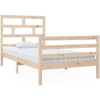 Berkfield Home Bed Frame Solid Wood Pine 100x200 cm in Light Tan