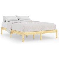 Berkfield Home Bed Frame Solid Wood Pine 120x200 cm in Light Tan | Size: Small Double