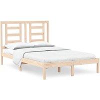 Berkfield Home Bed Frame Solid Wood Pine 120x200 cm in Light Tan | Size: Small Double