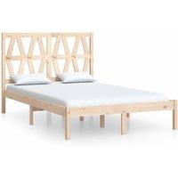 Berkfield Home Bed Frame Solid Wood Pine 120x200 cm in Natural | Size: Small Double