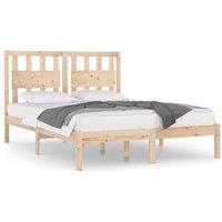 Berkfield Home Bed Frame Solid Wood Pine 135x190 cm Double in Natural