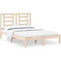 Berkfield Home Bed Frame Solid Wood Pine 140x200 cm in Light Brown