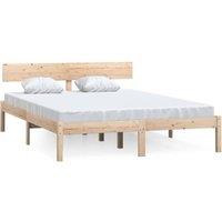 Berkfield Home Bed Frame Solid Wood Pine 150x200 cm King Size in Light Tan