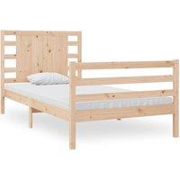 Berkfield Home Bed Frame Solid Wood Pine 90x200 cm in Light Tan