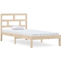 Berkfield Home Bed Frame Solid Wood Pine 90x200 cm in Light Tan