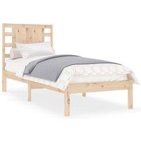 Berkfield Home Bed Frame Solid Wood Pine 90x200 cm in Light Tan