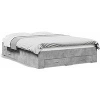 Berkfield Home Bed Frame with Drawers without Mattress Concrete Grey 140x190 cm