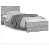 Berkfield Home Bed Frame with Headboard Grey Sonoma 90x190 cm Single Engineered wood