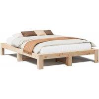 Berkfield Home Bed Frame without Mattress 140x190 cm Solid Wood Pine in Light Tan