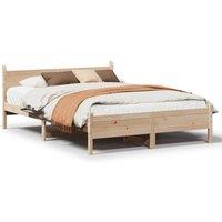 Berkfield Home Bed Frame without Mattress 140x200 cm Solid Wood Pine in Light Tan