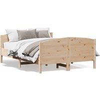 Berkfield Home Bed Frame without Mattress 140x200 cm Solid Wood Pine in Light Tan