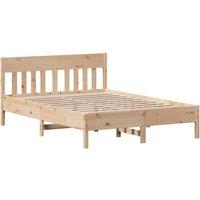 Berkfield Home Bed Frame without Mattress 140x200 cm Solid Wood Pine in Natural