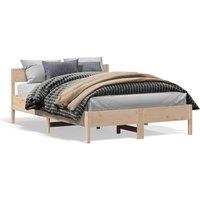 Berkfield Home Bed Frame without Mattress 140x200 cm Solid Wood Pine in Light Tan