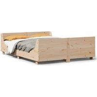 Berkfield Home Bed Frame without Mattress 150x200 cm King Size Solid Wood Pine in Natural