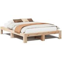 Berkfield Home Bed Frame without Mattress 150x200 cm King Size Solid Wood Pine in Natural