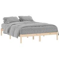 Berkfield Home Bed Frame without Mattress 152x203 cm Solid Wood Pine Queen in Light Tan