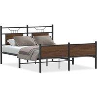 Berkfield Home Bed Frame Frame Brown Oak 150x200 cm King Size Wood
