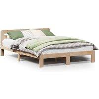 Berkfield Home Bed Frame without Mattress 120x200 cm Solid Wood Pine in Light Brown | Size: Small Double