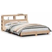 Berkfield Home Bed Frame without Mattress 140x190 cm Solid Wood Pine in Light Tan