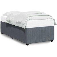 Berkfield Home Bed Frame without Mattress Dark Grey Single Velvet