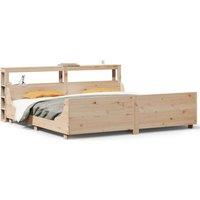 Berkfield Home Bed Frame without Mattress 180x200 cm Super King Solid Wood Pine in Natural