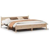 Berkfield Home Bed Frame without Mattress 180x200 cm Super King Solid Wood Pine in Natural