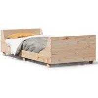 Berkfield Home Bed Frame without Mattress 75x190 cm Small Single Solid Wood Pine in Light Tan