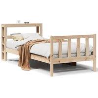 Berkfield Home Bed Frame without Mattress 75x190 cm Small Single Solid Wood Pine in Natural