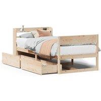 Berkfield Home Bed Frame without Mattress 90x200 cm Solid Wood Pine in Light Tan