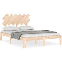 Berkfield Home Bed Frame without Mattress Small Double Solid Wood Pine in Light Tan