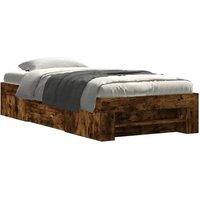 Berkfield Home Bed Frame without Mattress Smoked Oak 90x200 cm Engineered Wood in Brown