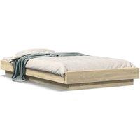 Berkfield Home Bed Frame without Mattress Sonoma Oak 100x200 cm in Light Tan