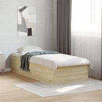 Berkfield Home Bed Frame without Mattress Sonoma Oak 100x200 cm in Light Tan