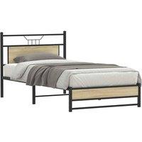 Berkfield Home Bed Frame without Mattress Sonoma Oak 107x203 cm Engineered Wood in Brown