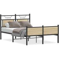 Berkfield Home Bed Frame Frame Sonoma Oak 120x190 cm Small Double Wood in Light Oak