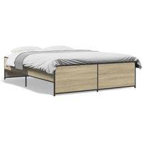 Berkfield Home Bed Frame without Mattress Sonoma Oak 140x190 cm in Tan