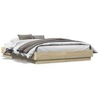 Berkfield Home Bed Frame without Mattress Sonoma Oak 140x190 cm in Light Tan