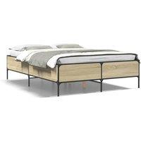Berkfield Home Bed Frame without Mattress Sonoma Oak 140x190 cm in Light Tan