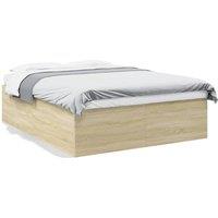 Berkfield Home Bed Frame without Mattress Sonoma Oak 150x200 cm King Size in Light Tan