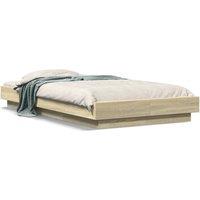 Berkfield Home Bed Frame without Mattress Sonoma Oak 90x190 cm Single in Light Tan