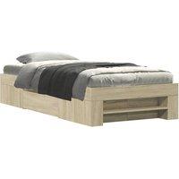 Berkfield Home Bed Frame without Mattress Sonoma Oak 90x190 cm Single Engineered Wood in Light Tan