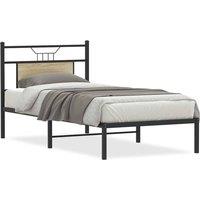 Berkfield Home Bed Frame without Mattress Sonoma Oak 90x190 cm Single Engineered Wood in Brown