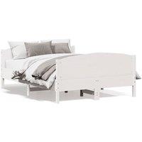Berkfield Home Bed Frame Frame White 120x190 cm Small Double Solid Wood Pine