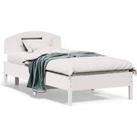 Berkfield Home Bed Frame Frame White 75x190 cm Small Single Solid Wood Pine