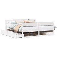 Berkfield Home Bed Frame without Mattress White 200x200 cm Solid Wood Pine