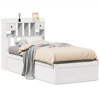 Berkfield Home Bed Frame Frame White 75x190 cm Small Single Solid Wood Pine