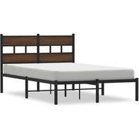 Berkfield Home Bed Frame Frame with Headboard Brown Oak 120x190 cm Small Double