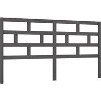 Berkfield Home Bed Headboard Grey 186x4x100 cm Solid Wood Pine | Size: 186 x 4 x 100 cm