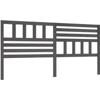 Berkfield Home Bed Headboard Grey 206x4x100 cm Solid Wood Pine | Size: 206 x 4 x 100 cm